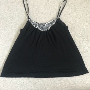 Black Beaded Tank Top